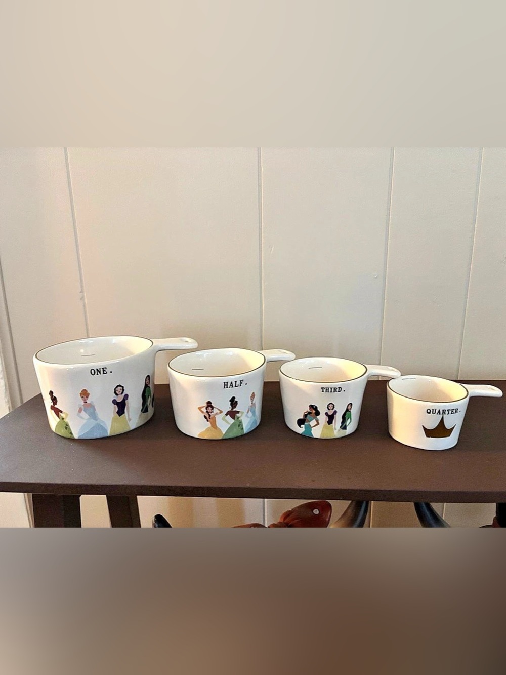 Rae Dunn Disney Princess Ceramic Measuring Cups
